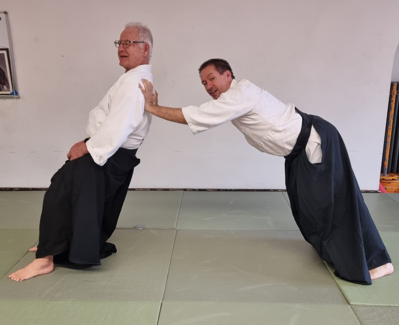 Übung: Schieb einen Partner zu einem Ziel. Unmöglich, wenn dieser lenkt.